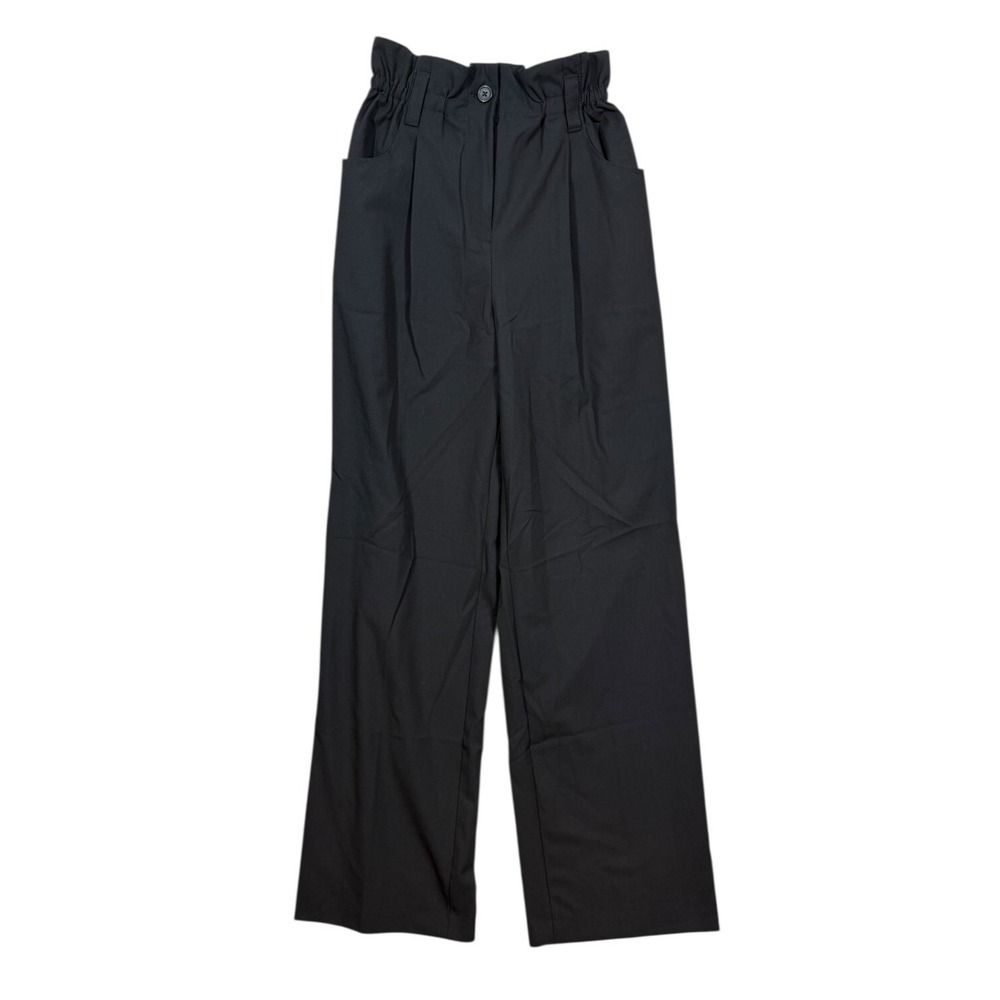 Sunday Best Women's Black Paperbag Dark Academia  Wide Leg Stretch Pants Size 2
